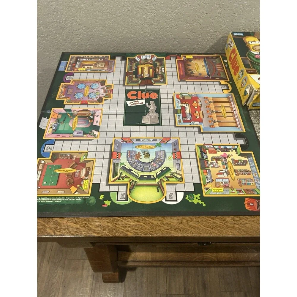 The Simpsons Edition Clue Board Game Parker Brothers 2002 2nd Edition
